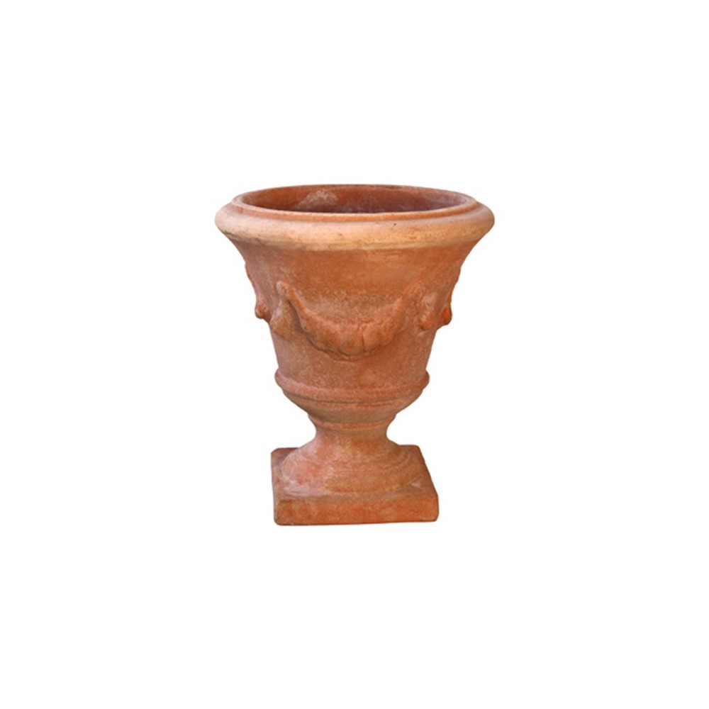 Festooned Calyx Vase in Impruneta Terracotta